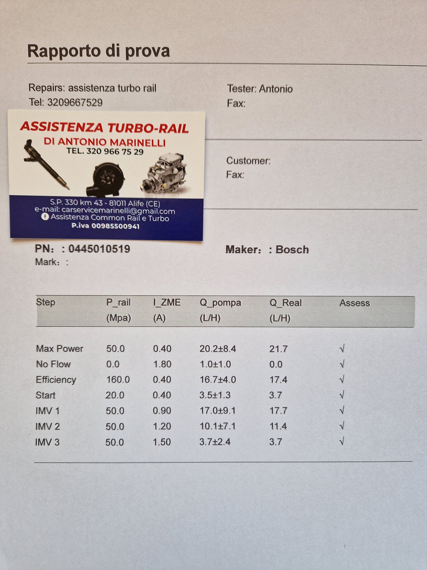 POMPA INIEZIONE 0445010519 BMW MINI 2.0
