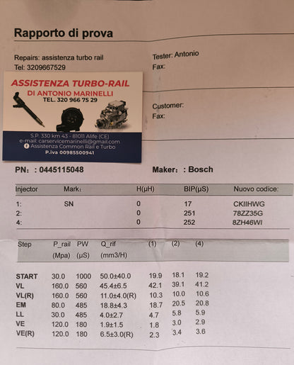 INIETTORI REVISIONATI 0445115048 BMW 3.0D