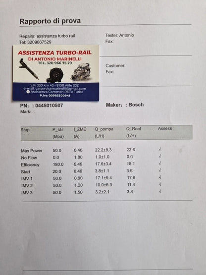 POMPA INIEZIONE REVISIONATA 0445010507 AUDI, SEAT, SKODA, VW 2.0 TDI