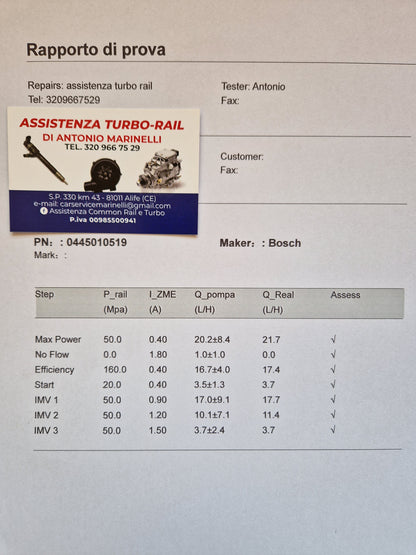 POMPA INIEZIONE 0445010519 BMW MINI 2.0
