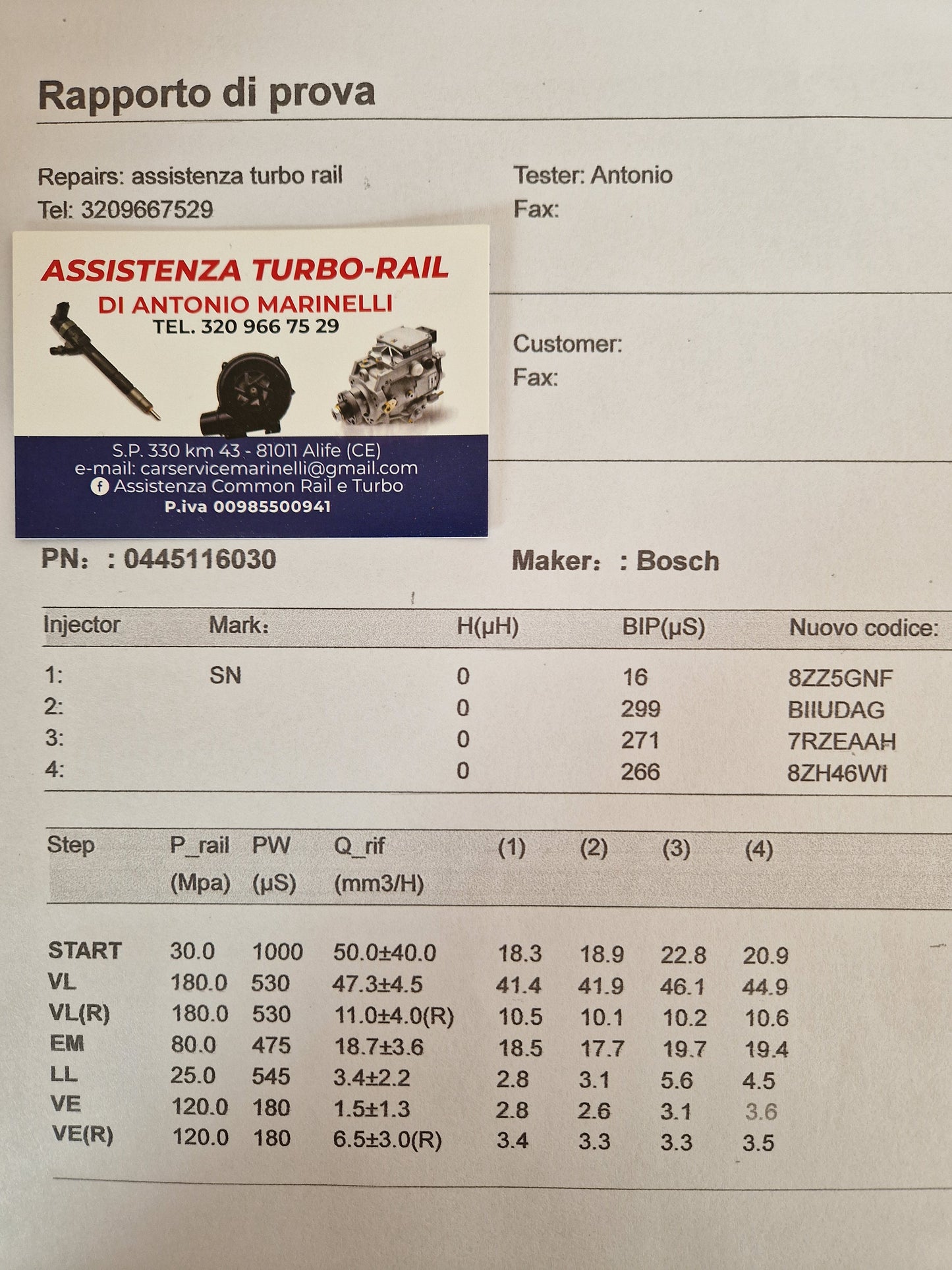 INIETTORI REVISIONATI 0445116030 AUDI, SEAT, SKODA, VW