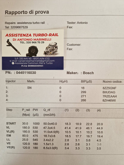 INIETTORI REVISIONATI 0445116030 AUDI, SEAT, SKODA, VW