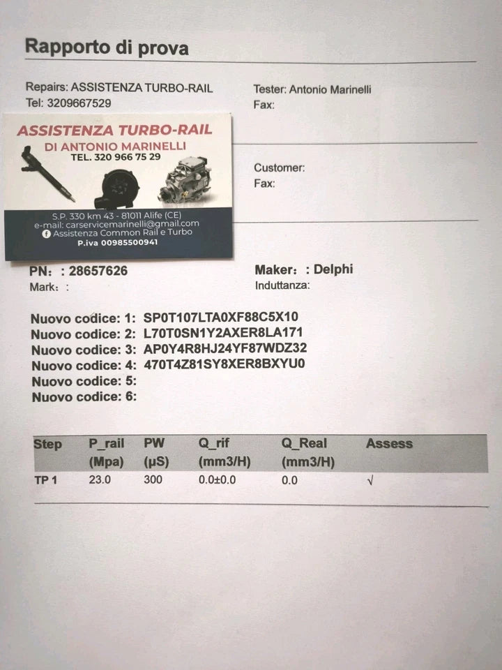 Iniettori revisionati 28657626 PEUGEOT BOXER, CITROEN JUMPER 2.2