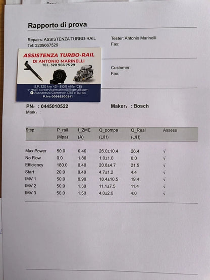 0445010526 POMPA INIEZIONE REVISIONATA AUDI, SEAT, SKODA, SEAT, VW 2.0 TDI