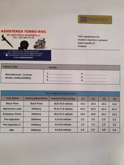 Iniettori ricondizionati 0445110299 FIAT, ALFA ROMEO, LANCIA, OPEL, SAAB