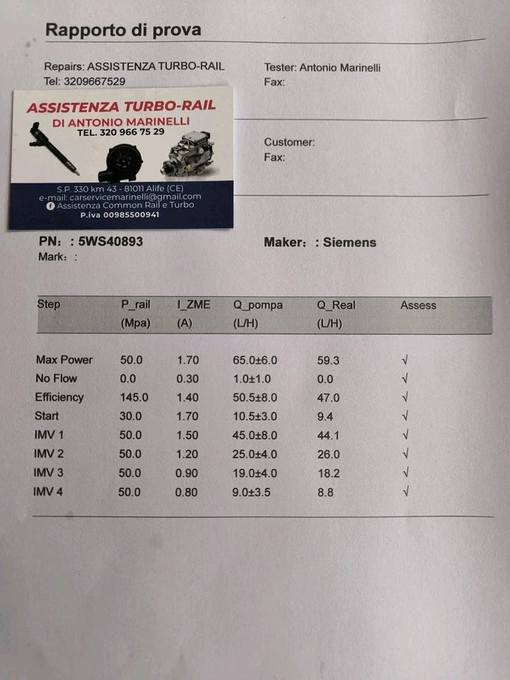 5WS40893 Pompa iniezione ricondizionata FORD, MAZDA, VOLVO 1.6 TDCI